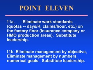 Dr. Deming provided the quality improvement roadmap an promised, if followed, they would dominate world trade