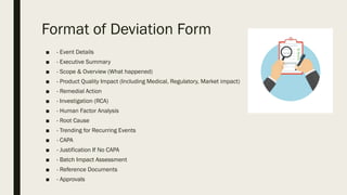 Comprehensive Guide to Deviation and Documentation for Quality ...
