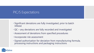 Effective Deviation Metrics and Risk-Based Management in Quality ...