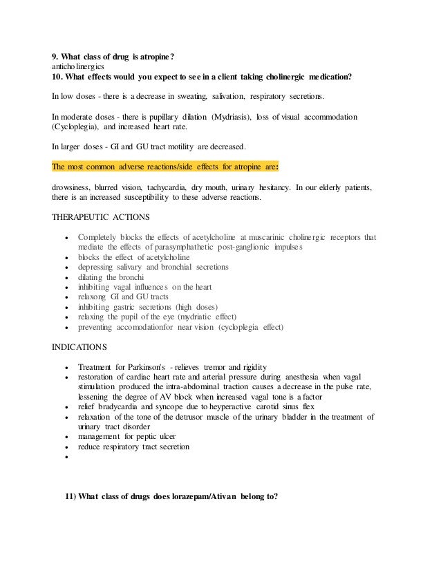 Pharm tutorial questions