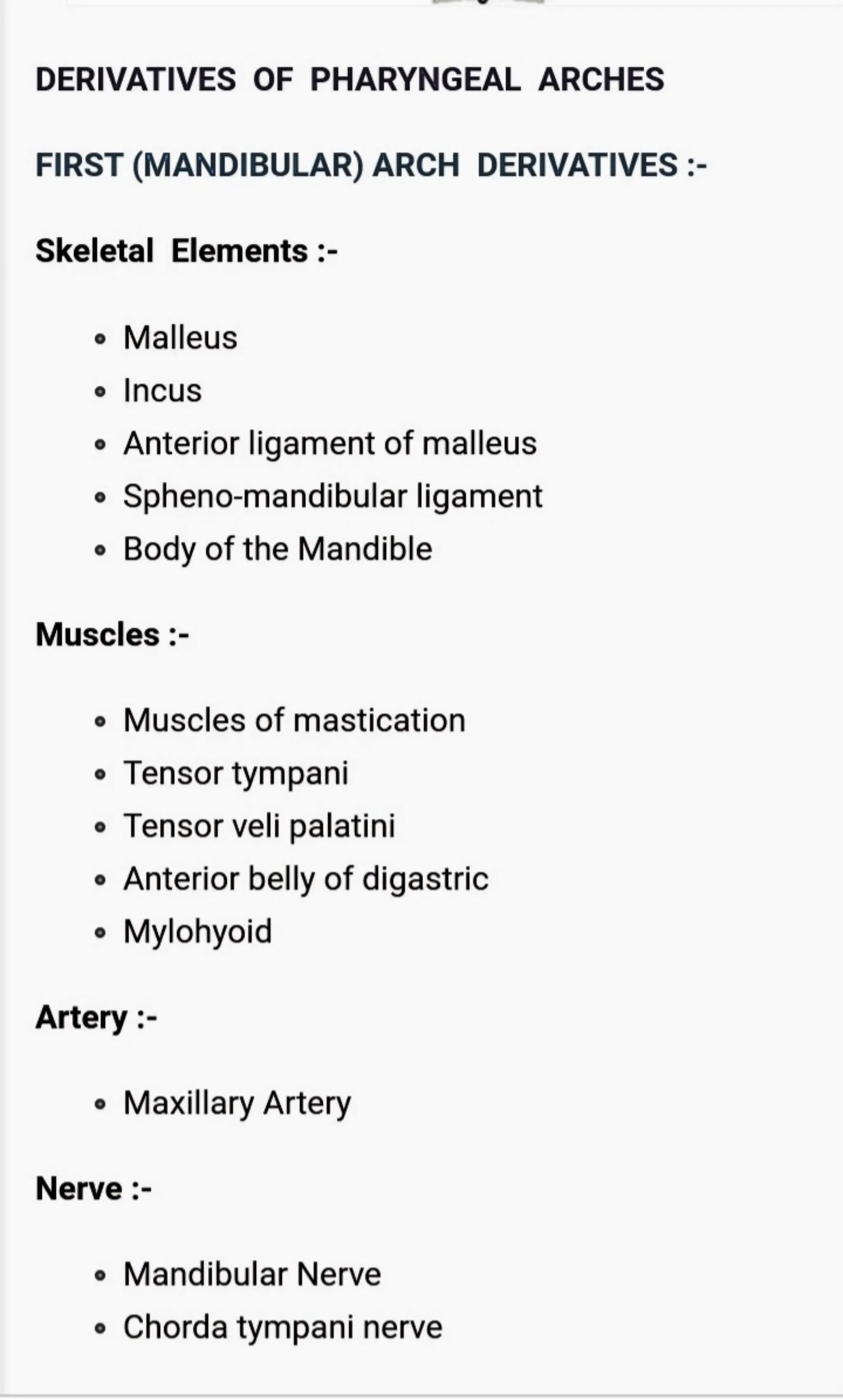 Pharyngeal arches & pharyngeal poches and their derivatives | PDF