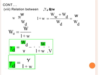 CONT ...
(viii) Relation between
w
W -
-
w
-
d
l + w
l + w
d _ - - - -
v l + w .V
'Y
+ w
w
 