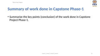 Comprehensive Guide to Capstone Project Phase-1: Design, Methodology ...