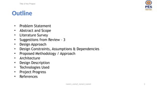 Comprehensive Guide to Capstone Project Phase-1: Design, Methodology ...