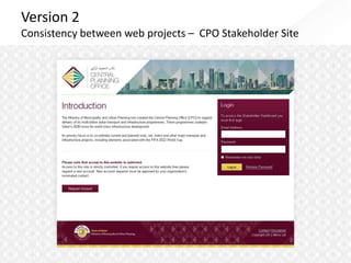 Version 2
Consistency between web projects – CPO Stakeholder Site
 