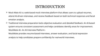 Mock Mate AI: Advanced AI-Driven Mock Interview Platform with Resume ...