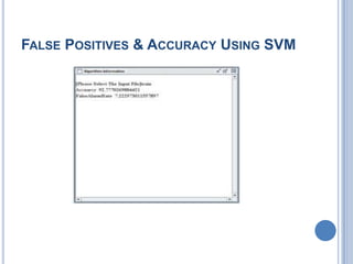 FALSE POSITIVES & ACCURACY USING SVM
 