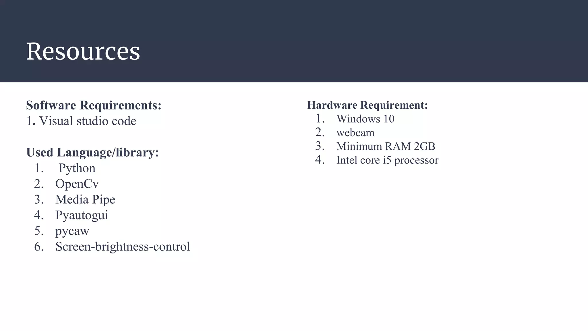 Virtual Mouse using hand gesture recognition | PPTX