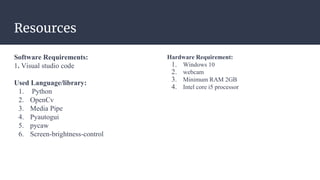 Virtual Mouse using hand gesture recognition | PPTX