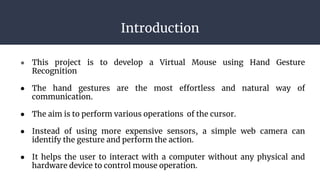 Virtual Mouse using hand gesture recognition | PPTX | Computer ...