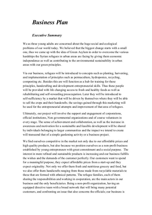 Asylum business plan picture