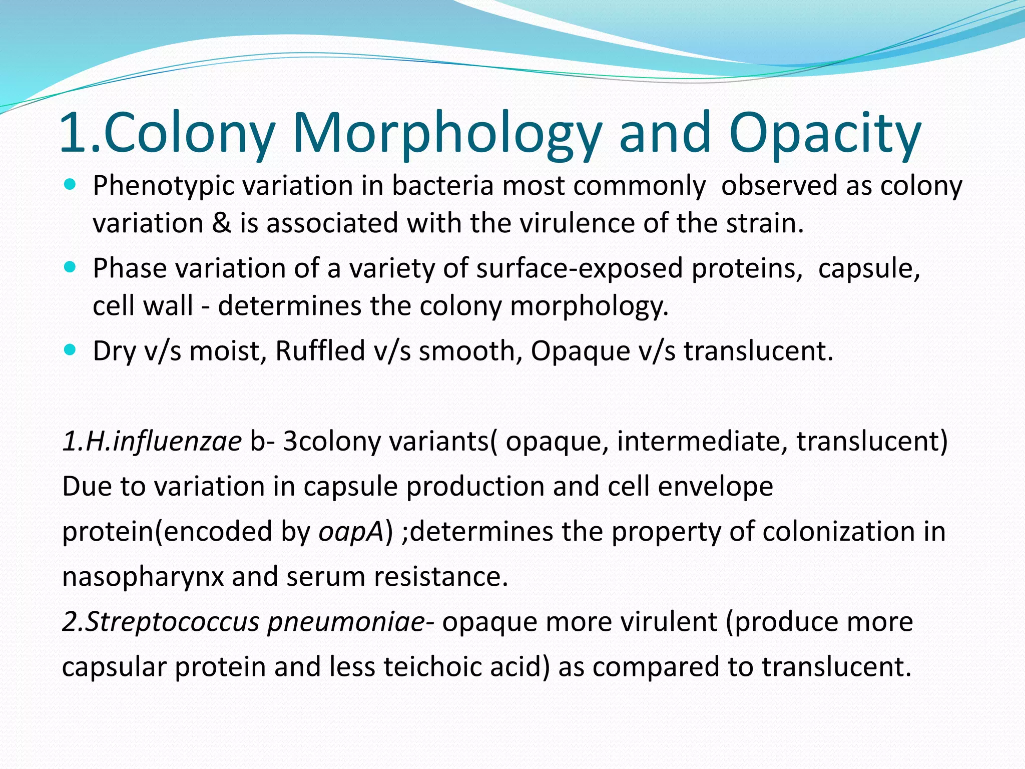 Phase and antigenic variations in bacteria | PPTX