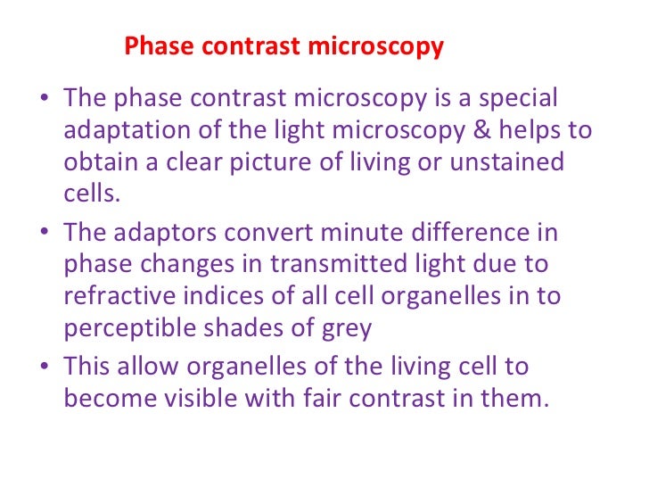 Phase contrast microscopy