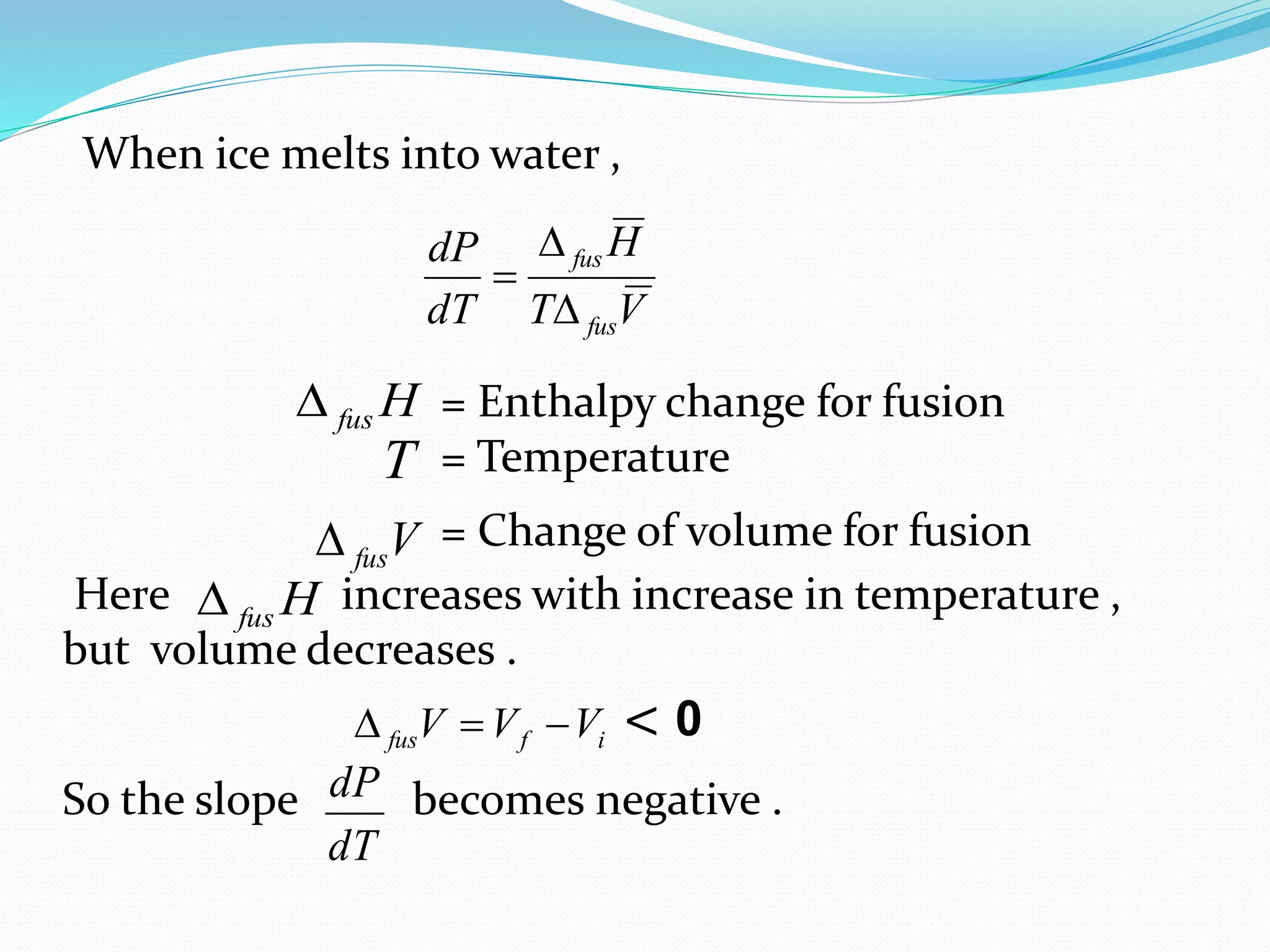 Phase diagram of a one component system ( water system ) PPT