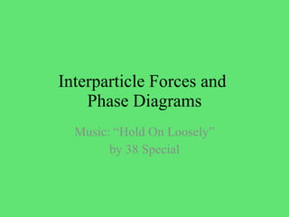 Interparticle Forces and  Phase Diagrams Music: “Hold On Loosely” by 38 Special 