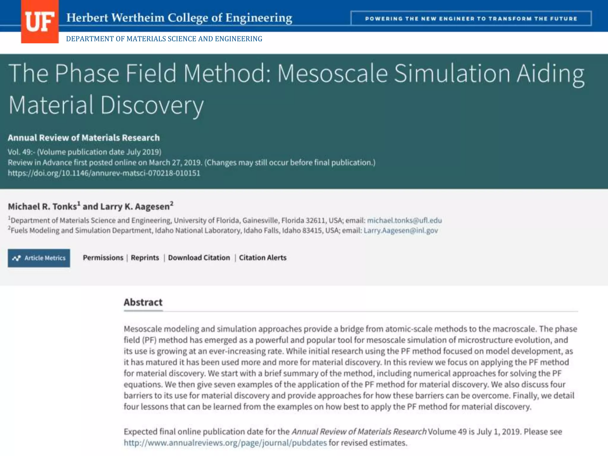 The Phase Field Method: Mesoscale Simulation Aiding Materials Discovery ...