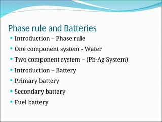 Phase Rule Introduction phase rule ppt UNIT 4 applicable to both physical and chemical ...