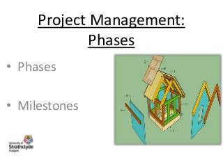 Project Management:
Phases
• Phases
• Milestones

 
