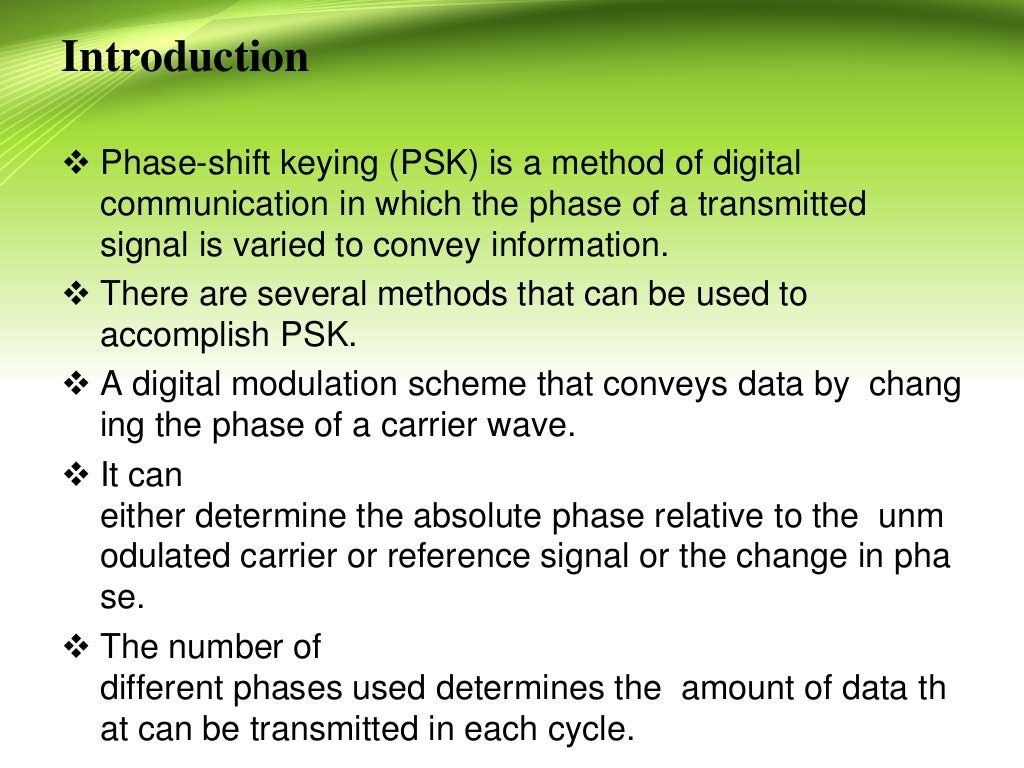 Phase shift keying(PSK)
