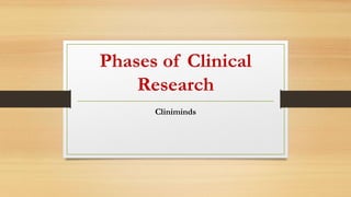 Phases of Clinical
Research
Cliniminds
 