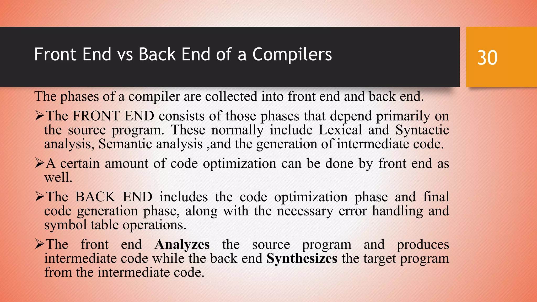 Phases of compiler