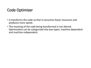 code optimization |machine independent code... Phases of Compiler.pptx