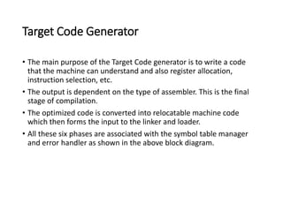 compiler design lecture: code optimization, target... Phases of Compiler.pptx