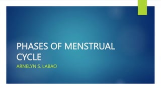 PHASES OF MENSTRUAL
CYCLE
ARNELYN S. LABAO
 