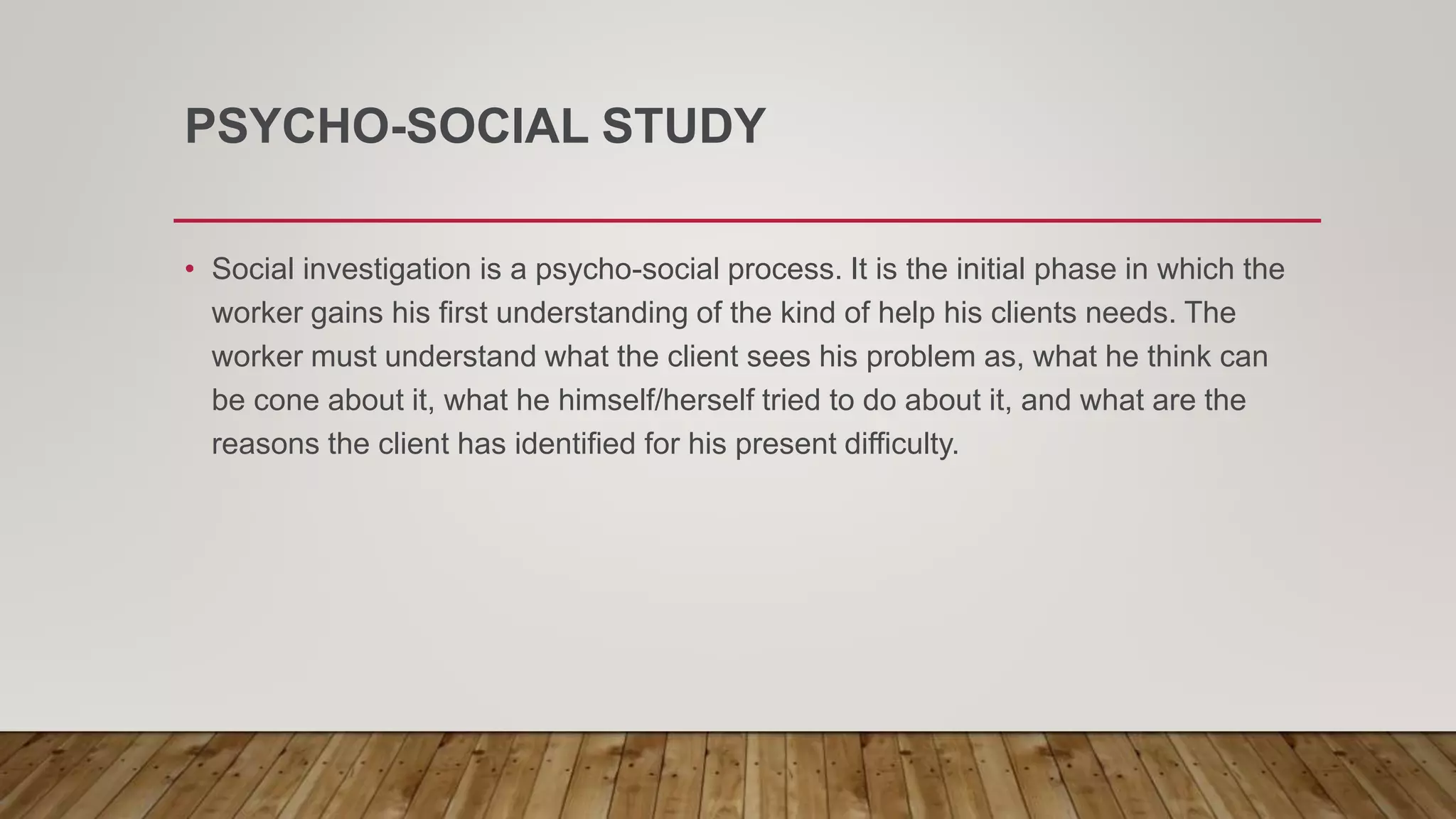 Phases of social case work