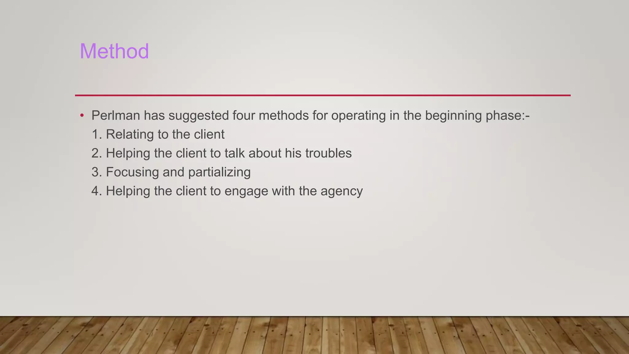 Phases of social case work