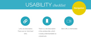 USABILITY
checklist
 