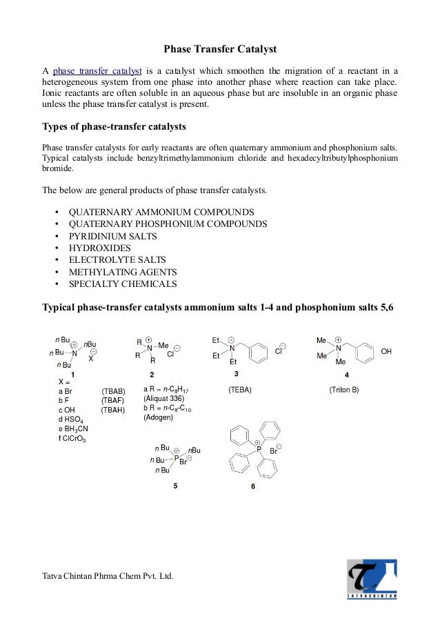 How phase transfer catalyst reacts