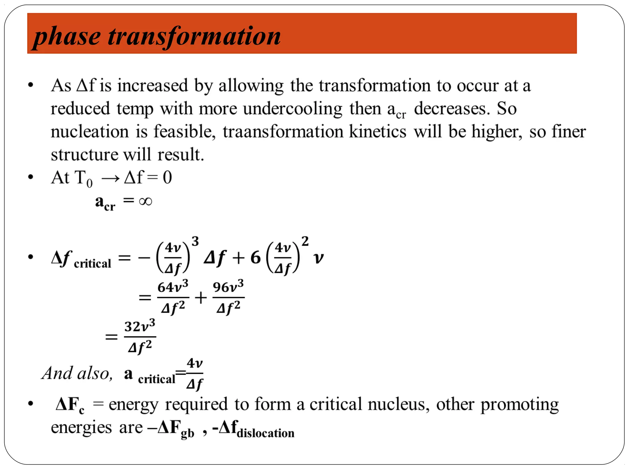 phase transformation
 