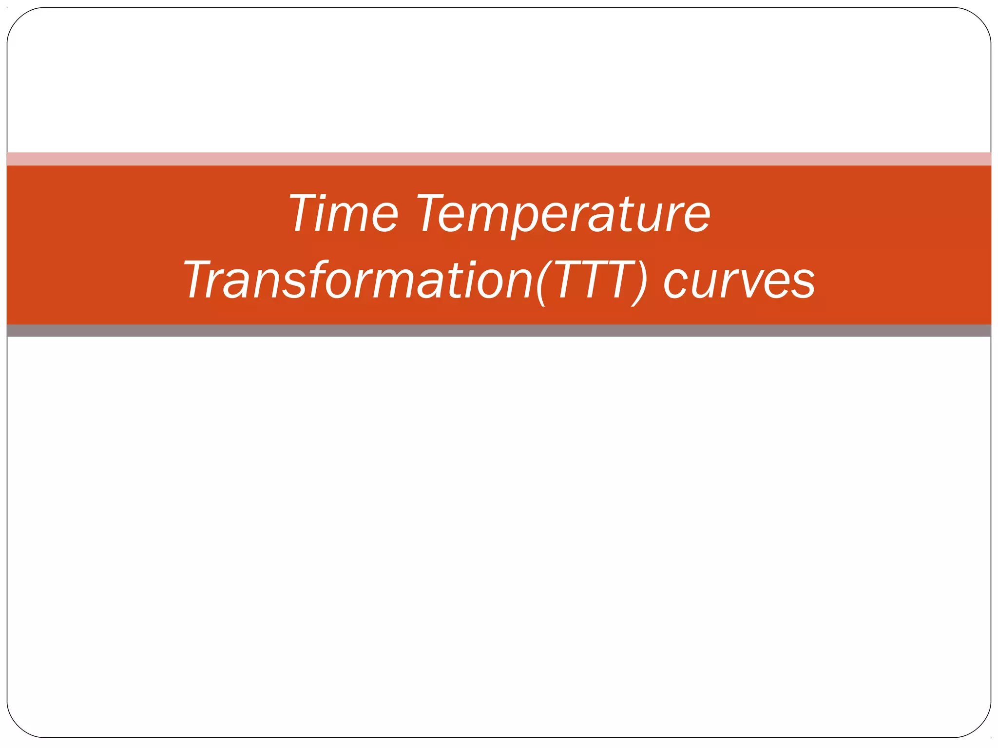 Time Temperature
Transformation(TTT) curves
 