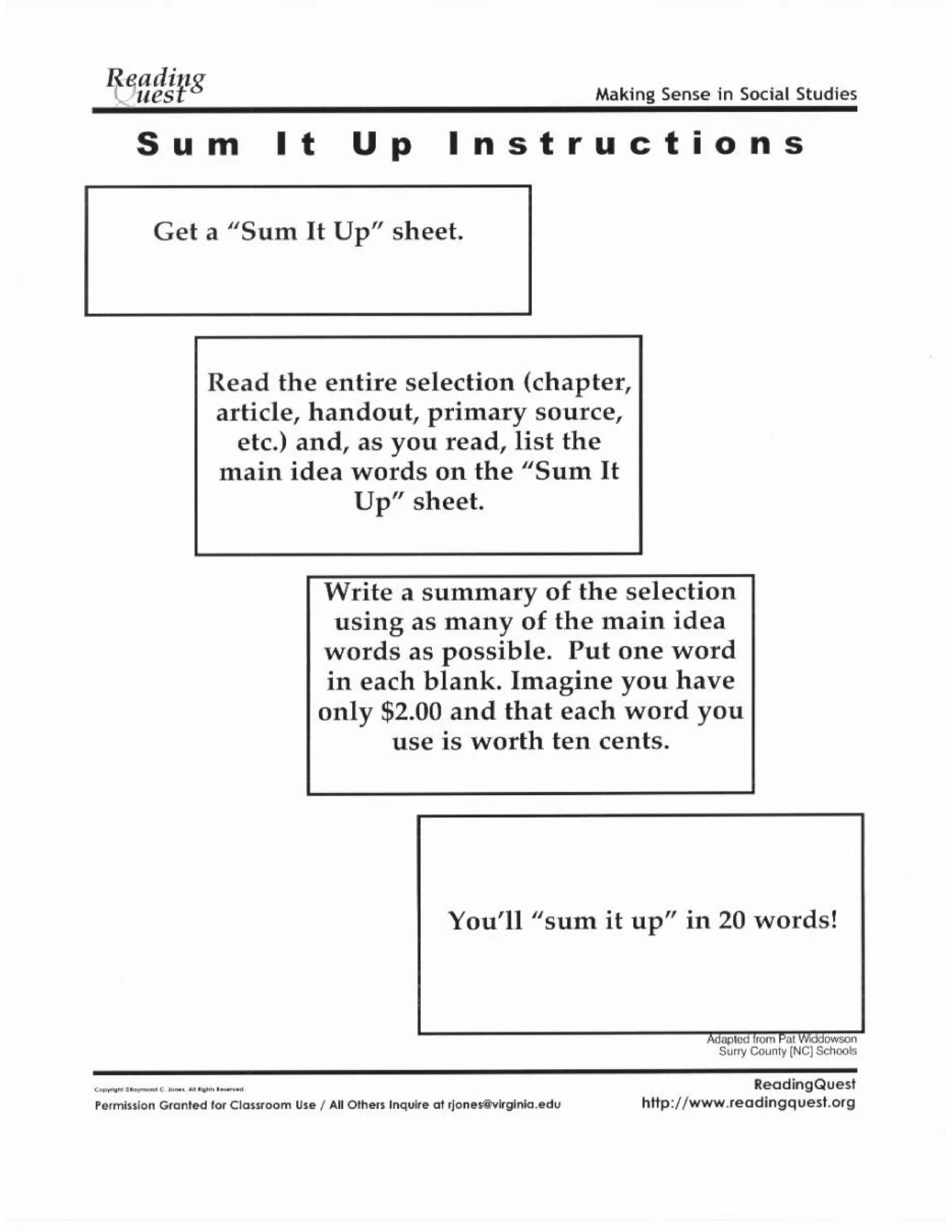 Phat Monday Summarizing Techniques