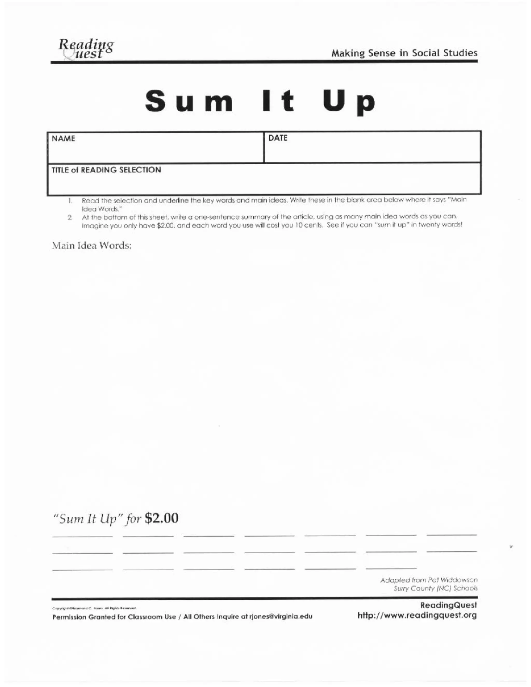 Phat Monday Summarizing Techniques