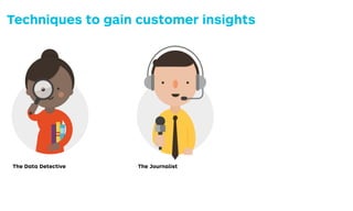 The Data Detective The AnthropologistThe Journalist
Techniques to gain customer insights
 