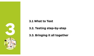 3
3.1 What to Test
3.2. Testing step-by-step
3.3. Bringing it all together
 