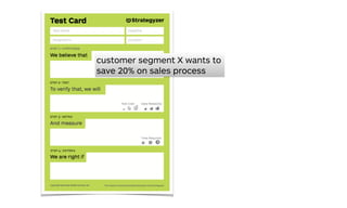 customer segment X wants to
save 20% on sales process
 
