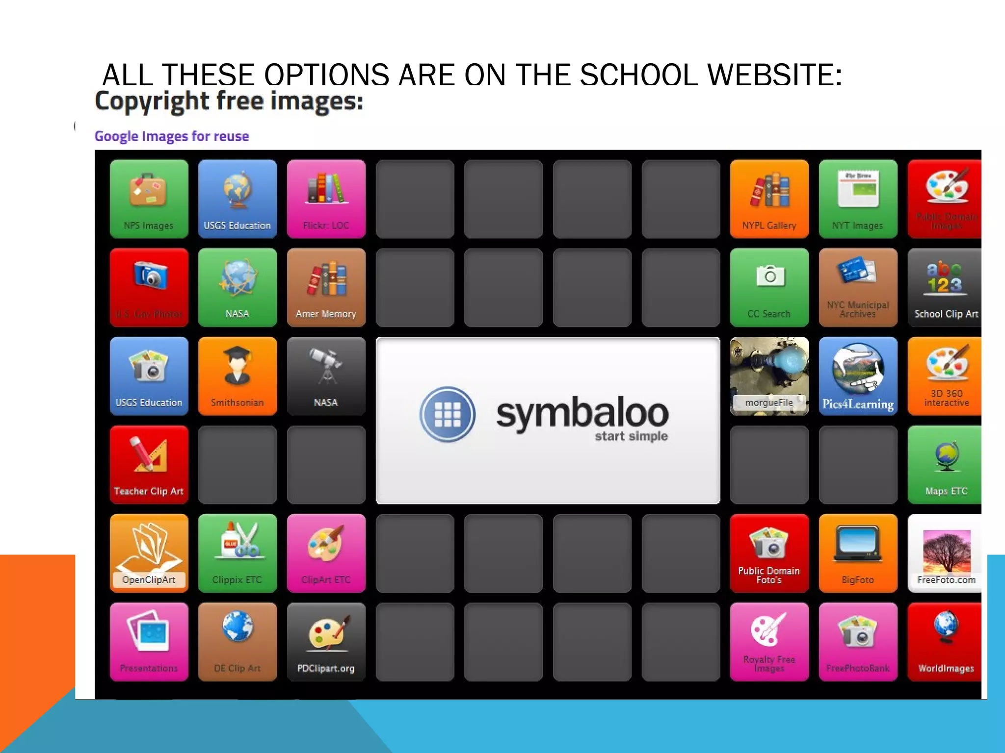 ALL THESE OPTIONS ARE ON THE SCHOOL WEBSITE:
 