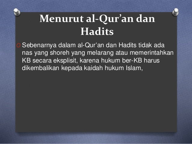 HUKUM KB DALAM AGAMA ISLAM