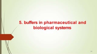 5. buffers in pharmaceutical and
biological systems
14
 