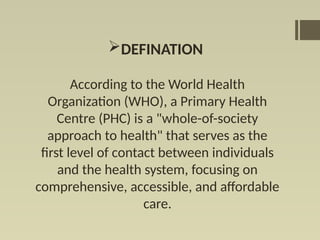 Comprehensive Overview of Primary Health Centres and Nursing Roles in ...