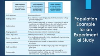Population
Example
for an
Experiment
al Study
 