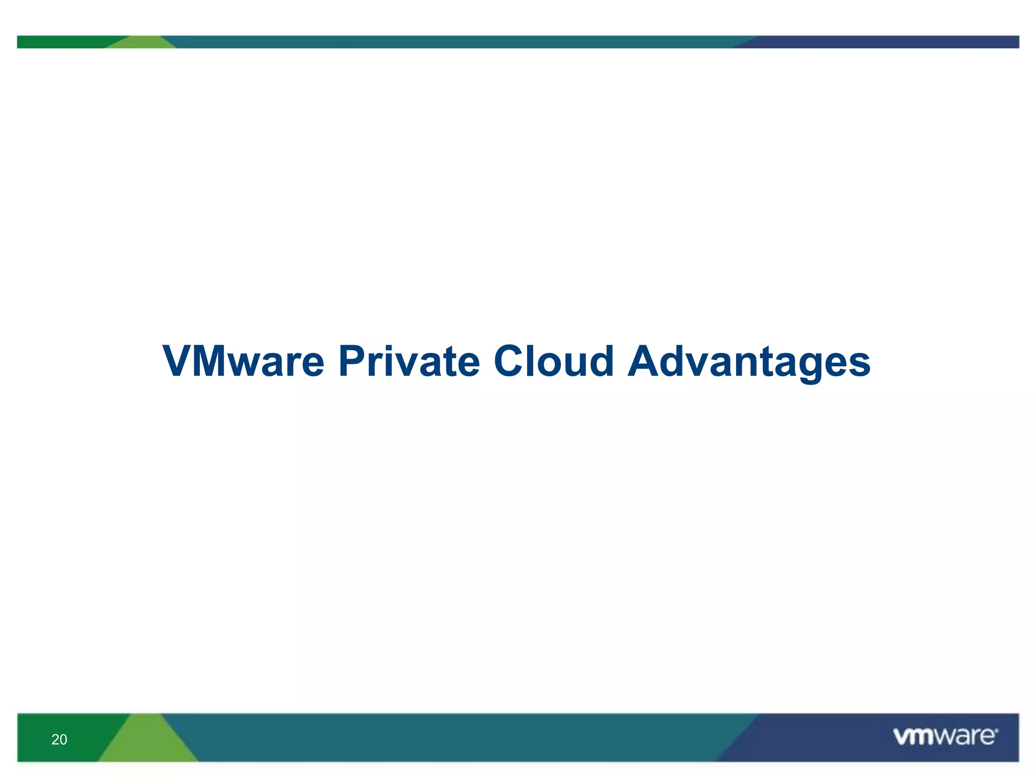 20
VMware Private Cloud Advantages
 