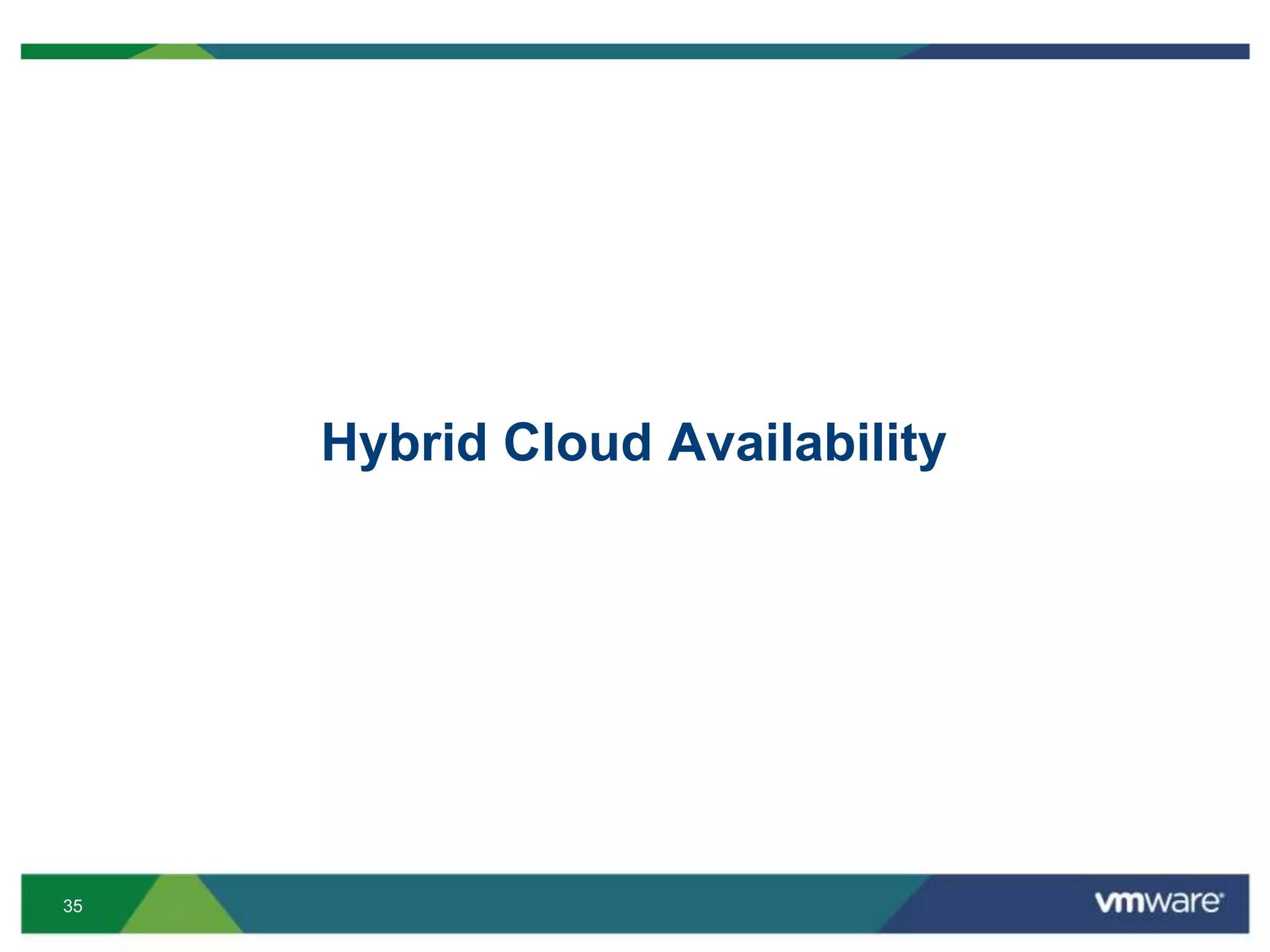 35
Hybrid Cloud Availability
 