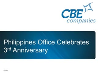 Philippines Office Celebrates
3rd Anniversary
3/2/2016
 