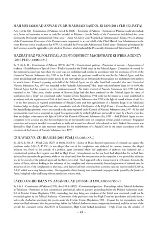 PESHAWAR HIGH COURT JUDGMENT REGARDING FATA JURISDICTION (APRIL 2014) 
34 
 