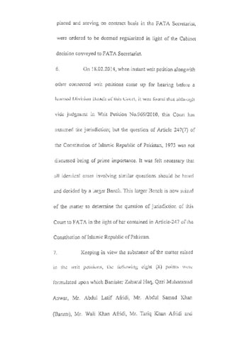 PESHAWAR HIGH COURT JUDGMENT REGARDING FATA JURISDICTION (APRIL 2014) 
52 
 
