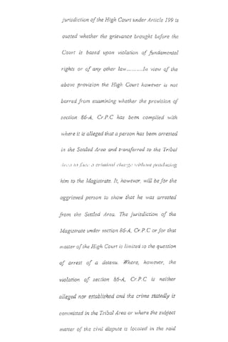 PESHAWAR HIGH COURT JUDGMENT REGARDING FATA JURISDICTION (APRIL 2014) 
57 
 
